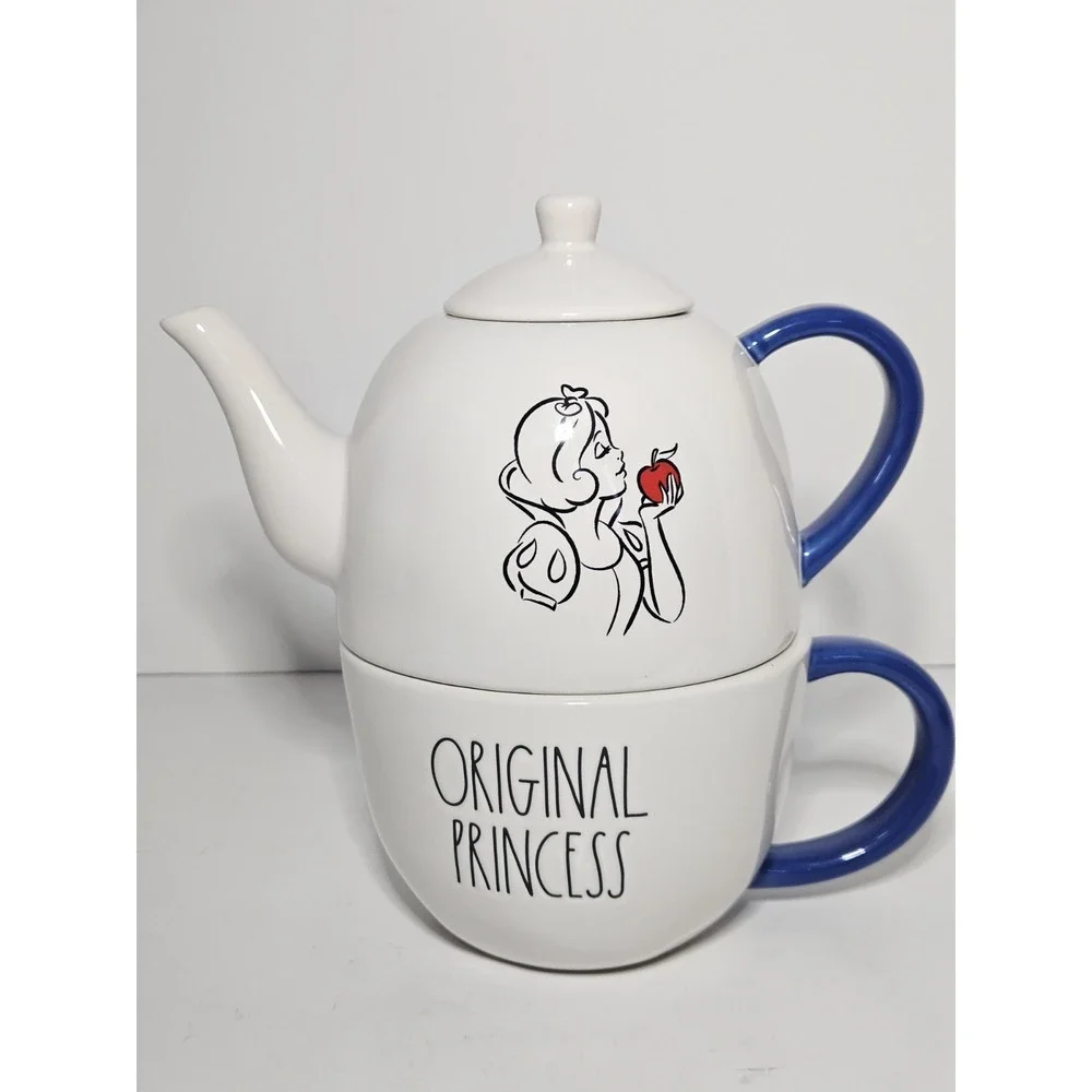 Rae Dunn Disney Snow White Tea For One Set Original Princess Teapot Mug Ceramic